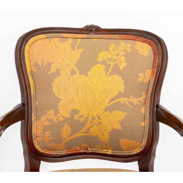 Mid 20th Century Louis XV Style Walnut Armchairs, Pair For Sale - Image 5 of 10