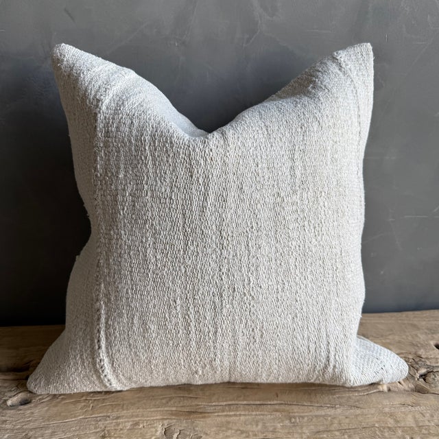 Mid-Century Modern Vintage Rug Pillow Cover With Original Seams For Sale - Image 3 of 7