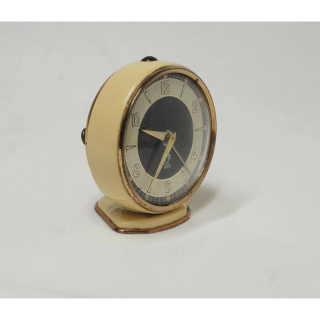 Mid Century Winding Mantel Clock by Orfac, Netherlands and Jaz Alarm