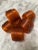 Plastic Vintage Orange Honey Toned Napkin Rings, Set of Six For Sale - Image 7 of 7