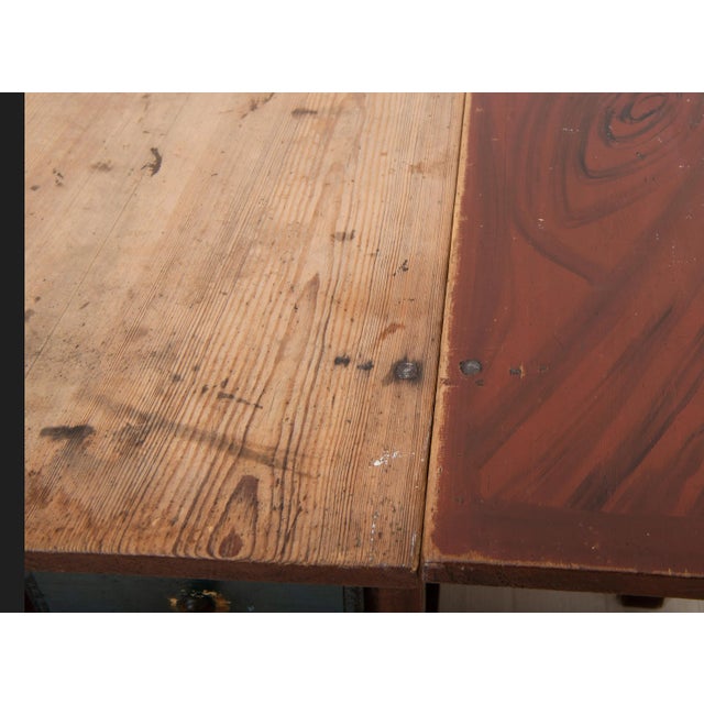 Blue 19th Century Swedish Drop-Leaf Table For Sale - Image 8 of 9