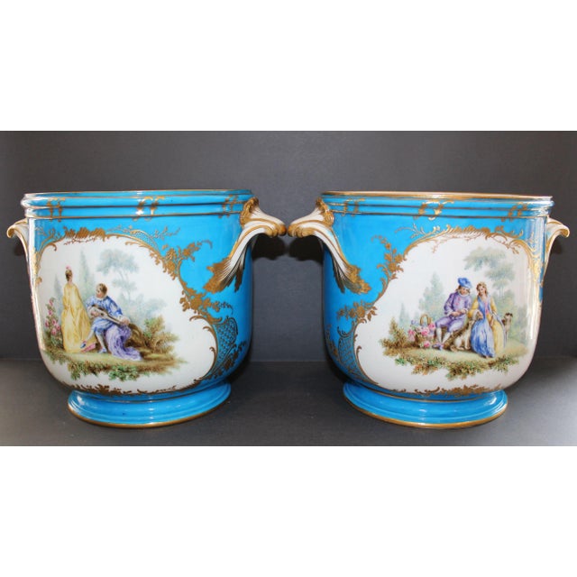 Cachepots in Porcelain from Sevres, 18th Century, Set of 2 For Sale - Image 16 of 16