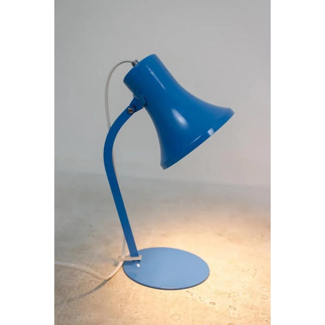 Small Vintage Blue Table Lamp, 1960s, in Flawless conditions. Designed 1960 to 1969 Up to 250V (Europe/UK Standard).The...