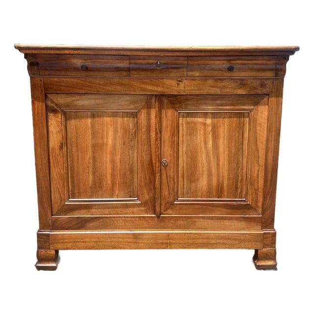 French 19th Century Louis Philippe Solid Walnut Two Door Buffet For Sale