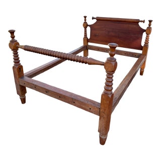 18th Century Antique Carved Rope Bed For Sale
