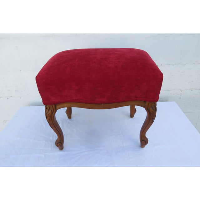 Brown French Vintage 1960s Footstool Ottoman 6129 For Sale - Image 8 of 14