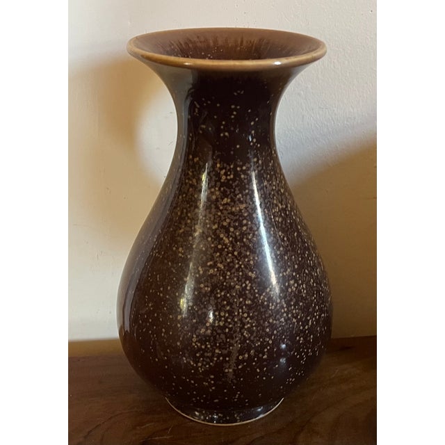 Early 20th Century Antique Early 20th Century Japanese Brown Speckled Glaze Baluster Shape Porcelain Vase For Sale - Image 5 of 17