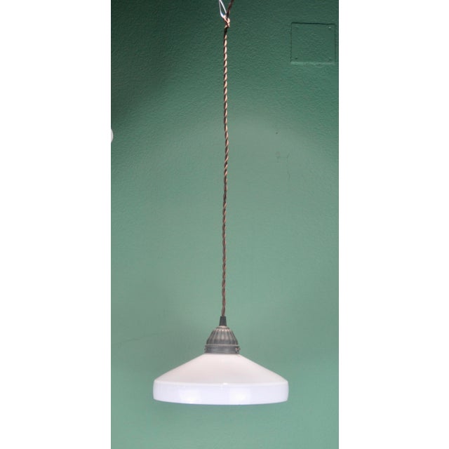 Art Deco White Opaline Lamp, 1920s For Sale - Image 9 of 12