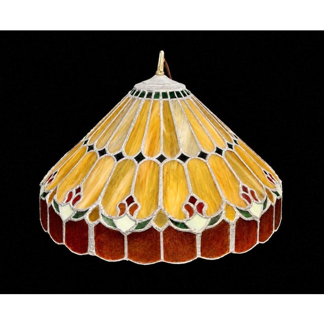 Amber Antique Tiffany Style Light Lamp Shade For Sale - Image 8 of 18
