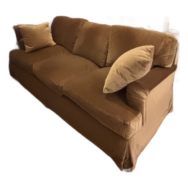 Custom Classic Design Camel Velvet Sofa For Sale