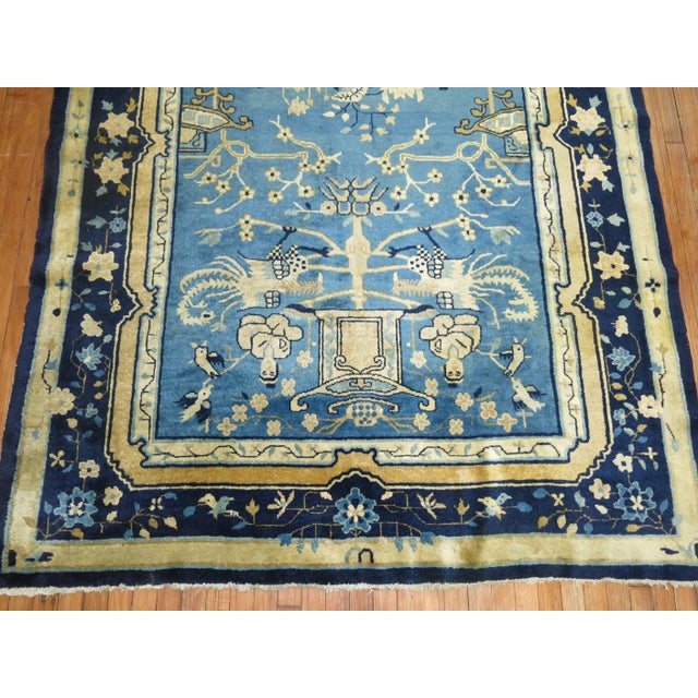 Blue Chinese Pictorial Antique Peking Rug For Sale - Image 17 of 18