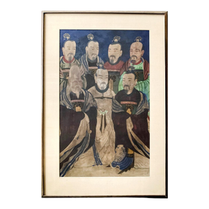 Framed Korean Folk Shamanistic Painting of Seven Stars