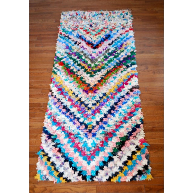 Tribal Boucherouite Rug - 37" x 88" For Sale - Image 4 of 4