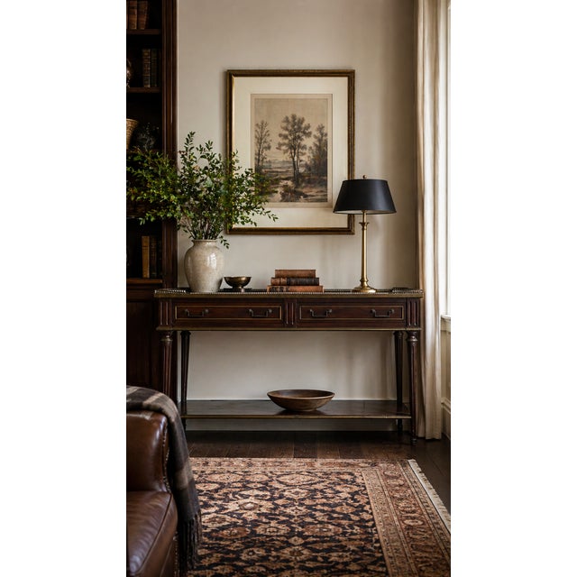 Bloomingdale's Louis XVI Style Marble Top Console Desserte Kindly note photo number two (2) is a digital rendering created...