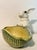 Charming Italian porcelain rabbit figurine featuring a beautifully detailed wicker-style basketweave bowl. Imported by...