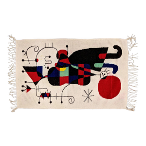 Wool Textile Wall Hanging, Style Joan Miro
