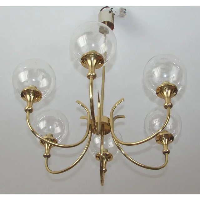 Gold Chandelier from Wila, 1960s For Sale - Image 8 of 11