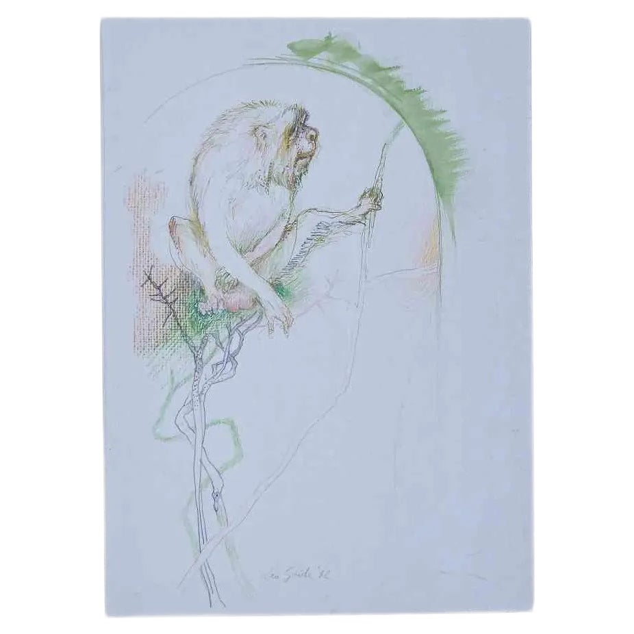Leo Guide, Monkey, Drawing, 1970 | Chairish