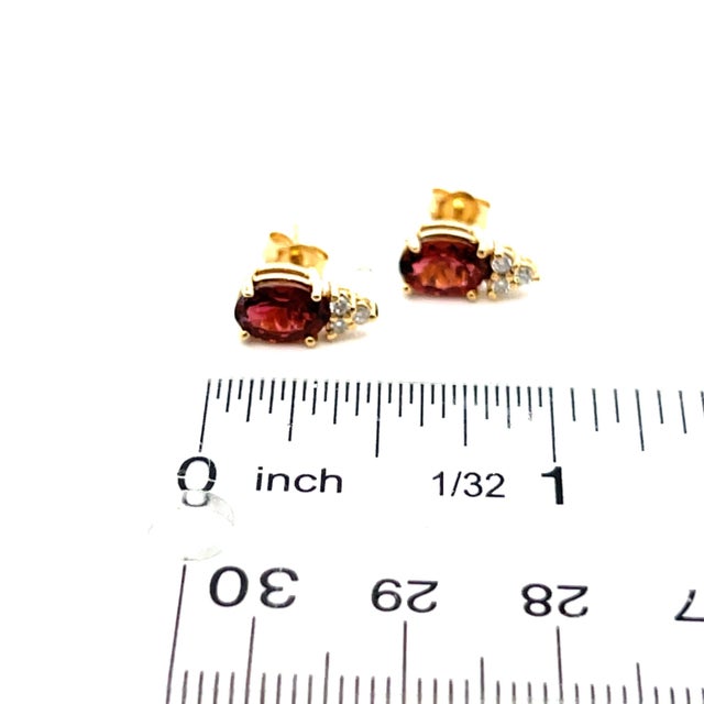 Metal Natural Tourmaline Diamond Earrings 14k Gold 1.87 TCW Certified For Sale - Image 7 of 8
