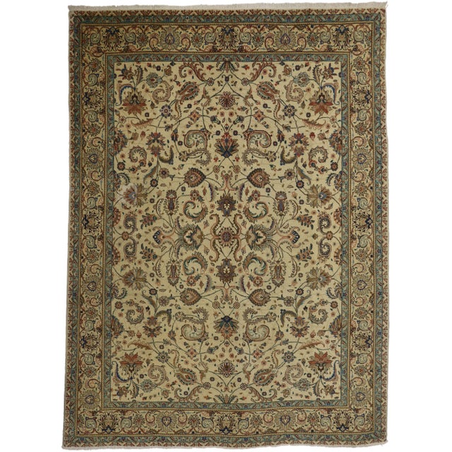 Vintage Persian Tabriz Rug - 09'06 X 12'10 For Sale - Image 9 of 10