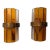 1970s Amber Glass Hammered Wrought Iron Sconces by Longobard - a Pair For Sale