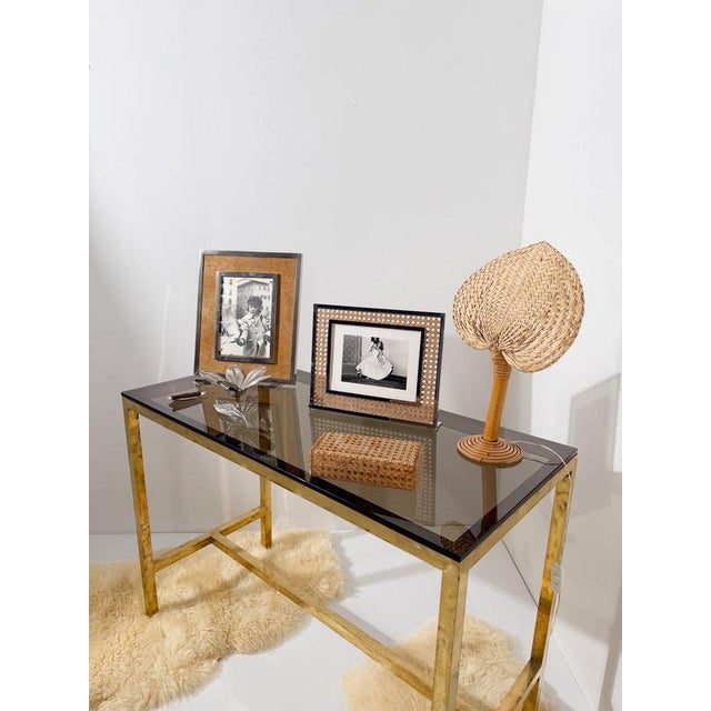 Picture Frame in Acrylic Glass, Cane Webbing and Chrome in the style of Christian Dior, 1970s For Sale - Image 3 of 18