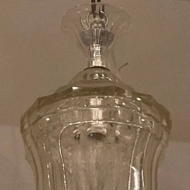 Traditional Cut-Crystal Hanging Hall Lantern Pendant Acorn Shape Circa 1900 For Sale - Image 3 of 5