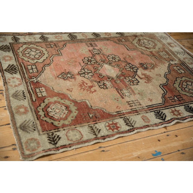 Textile Vintage Distressed Oushak Square Rug - 3'11" x 5'2" For Sale - Image 7 of 11