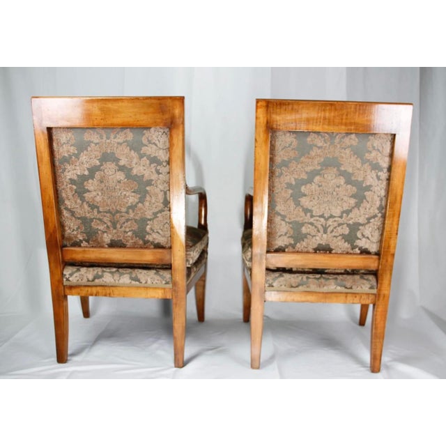 Pair of French Directoire Style Walnut Armchairs, Mid-20th Century For Sale - Image 10 of 10