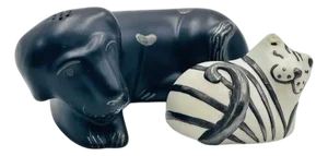 1980s Emilia Castillo, Taxco, Plata, Pure Silver, Dog, Cat, Sculptures, Mexico
