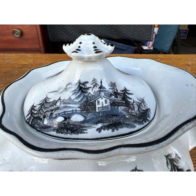 Antique Staffordshire Black Transfer Decorated Teapot, Circa 1830’s For Sale - Image 10 of 16