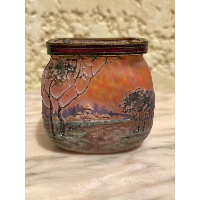 Orange Vase in Glass Paste from Legras For Sale - Image 8 of 12