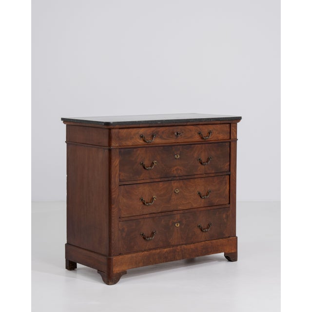 Mahogany Biedermeier Marble-Top Buffet, Antique, France, Circa 1860 For Sale - Image 12 of 15