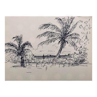1970s Heyward Cirker Tropical Beach Scene For Sale