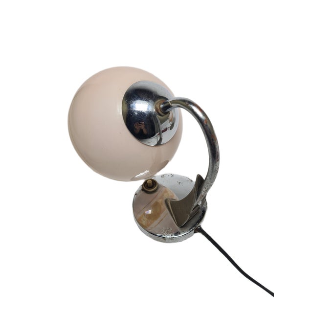 Metal Art Deco Bedside Lamp, Former Czechoslovakia, 1950s For Sale - Image 7 of 18