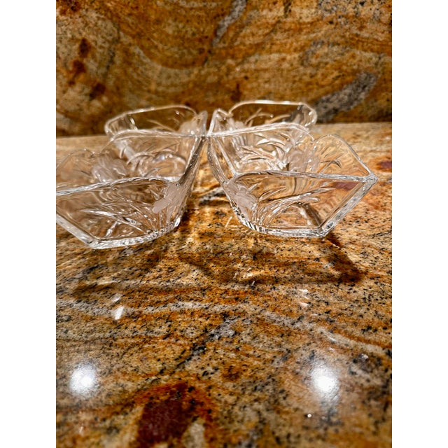 Elevate your table with this elegant set of four genuine crystal bowls by Hoya Crystal Japan, a brand renowned for refined...