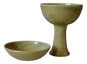 Cup & Bowl in Sandstone, Set of 2