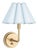 Polly Sconce Single, Natural Brass with Mist Blue Scalloped Shade For Sale