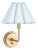 Regina Andrew Polly Sconce Single, Natural Brass with Mist Blue Scalloped Shade For Sale