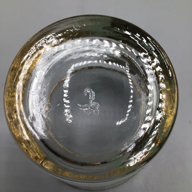 Libbey Gold Oak Leaf/Gold Rim Low Ball Glasses Whiskey Glasses-Set of 5 For Sale - Image 12 of 13