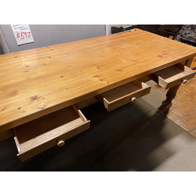 2000 - 2009 Pine Table Top and Three Drawers For Sale - Image 5 of 12