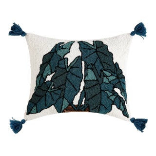 Alocasia Hook Pillow With Tassels, 20" x 16" For Sale