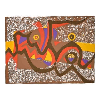 Wladimiro Tulli, Brown Composition, Original Colored Screenprint, 1970s For Sale