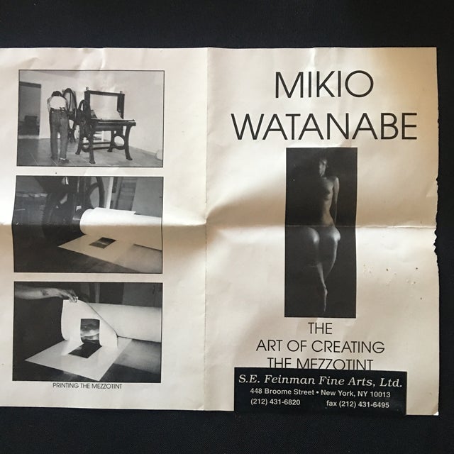 1990s Mikio Watanabe Figurative Nudes Mezzotint, Framed | Chairish