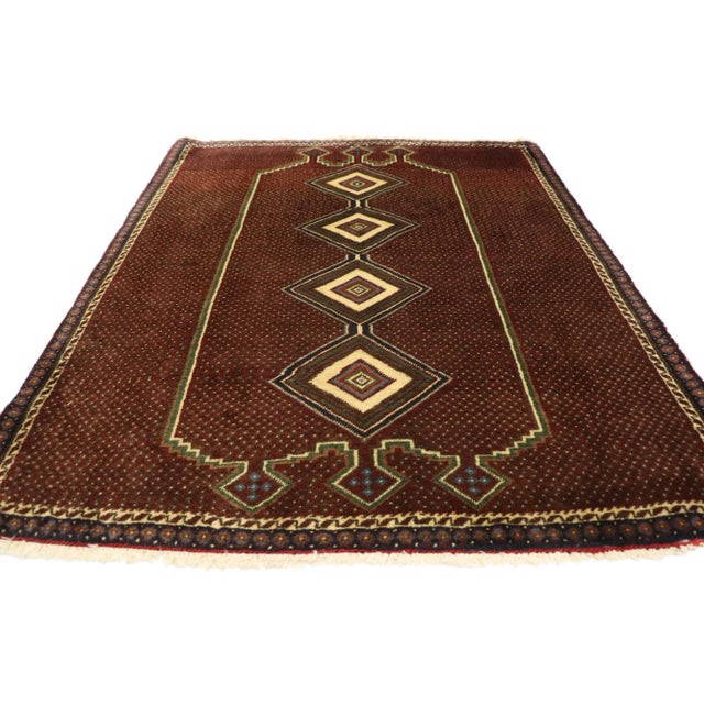 Mid-Century Modern Vintage Persian Afshar Rug With Mid-Century Modern Style - 02'11 X 03'07 For Sale - Image 3 of 10