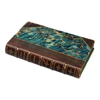 Neat Faux Antique Leather Book Hidden Safe Folio Desk Home Decor For Sale