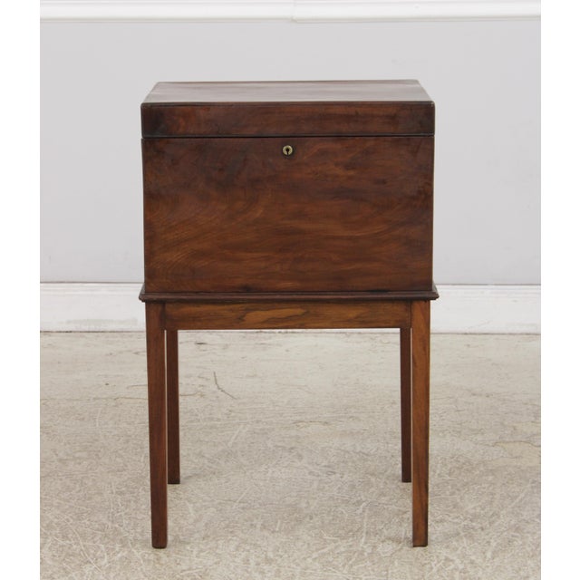 Traditional Antique Early 19th C. Flame Walnut Wine Cellarette on Stand For Sale - Image 3 of 14
