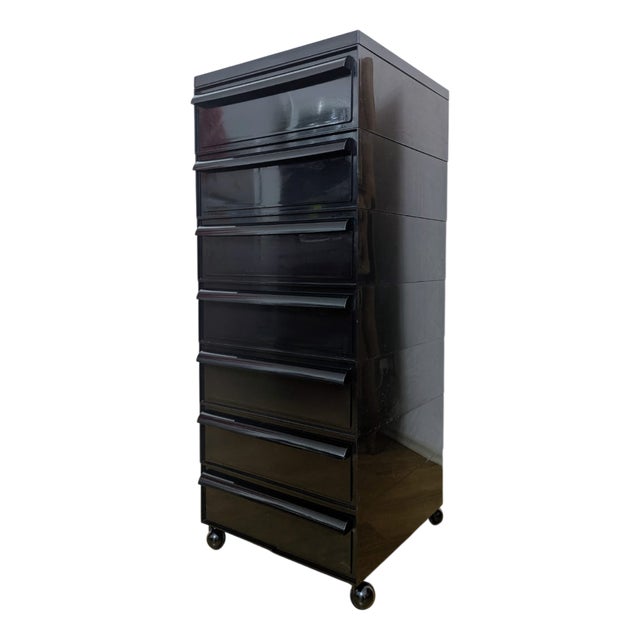 Black Chest of Drawers by Simon Fussell for Kartell, Italy, 1970s For Sale