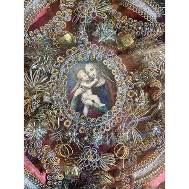Religious 18th Century German Austrian Reliquary, Mary and Baby Jesus With 4 Saints For Sale - Image 3 of 10