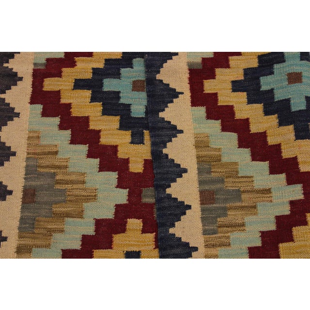 Textile Southwestern Kilim Brown Tan Wool Rug - 3'5" X 4'11" For Sale - Image 7 of 7